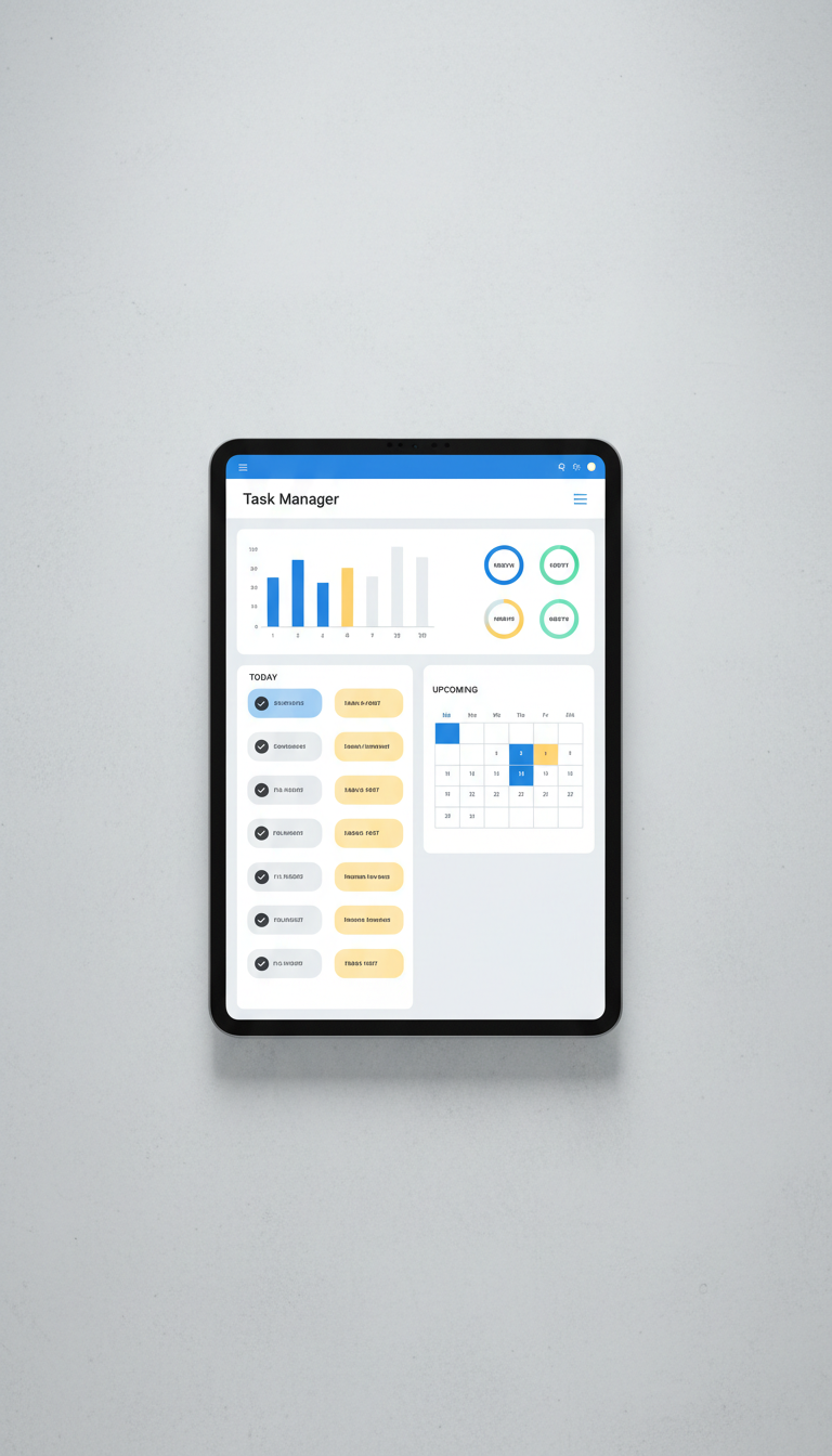 Task Manager Dashboard for Tablet