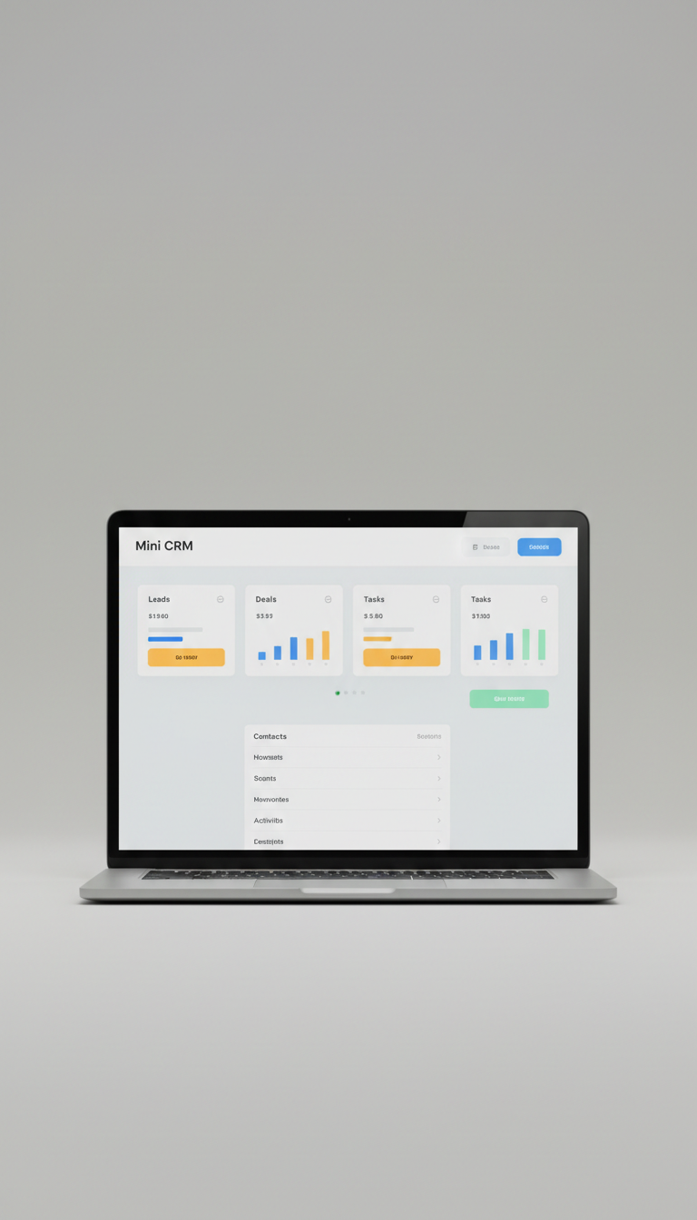 Mini CRM Interface for Laptop